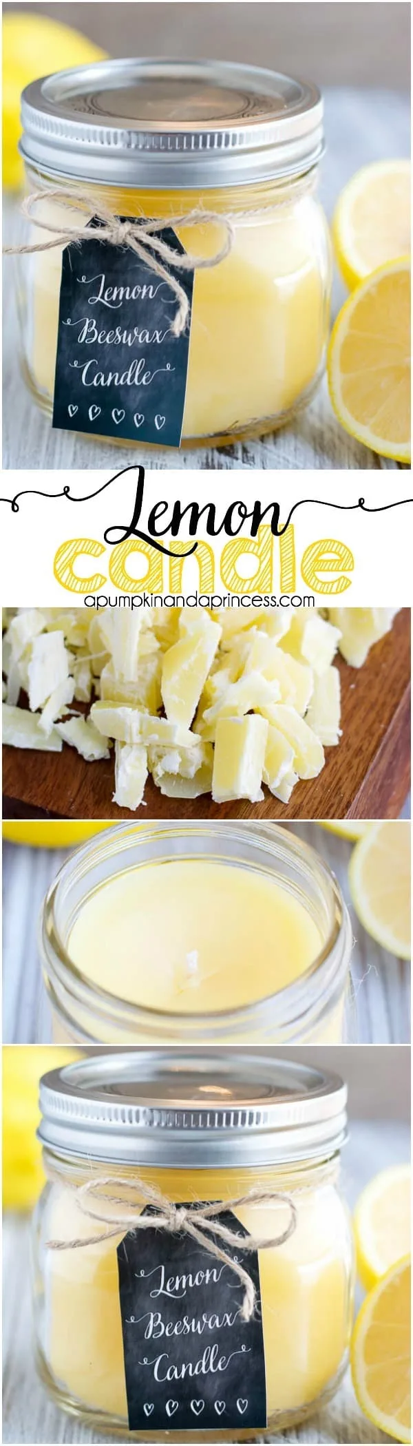 DIY lemon beeswax candles are so refreshing. #candlemaking #candlerecipe #essentialoils #essentialoilrecipes #soycandles #diygifts