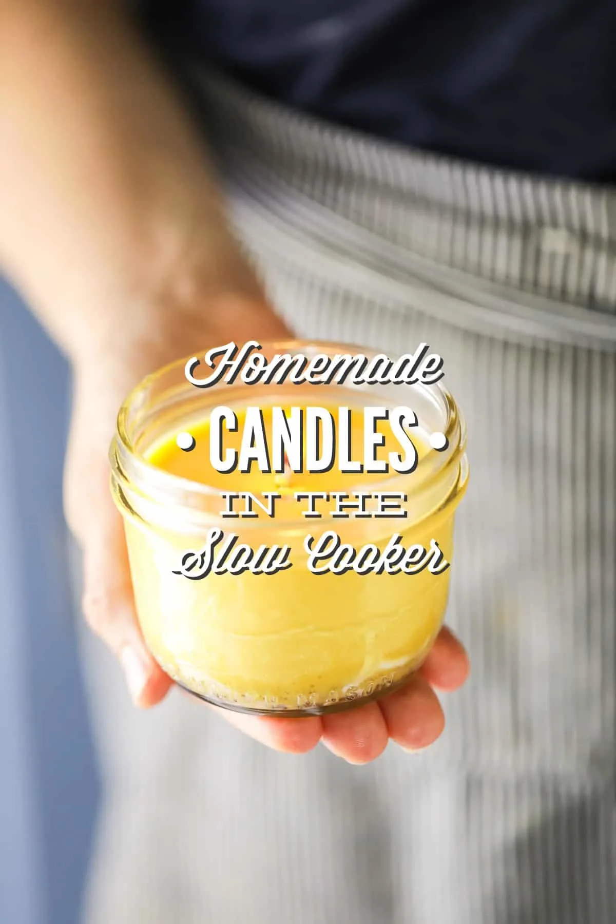 The slow cooker is for more than food. DIY candles in your slow cooker without messy cleanup. #candlemaking #candlerecipe #essentialoils #essentialoilrecipes #soycandles #diygifts
