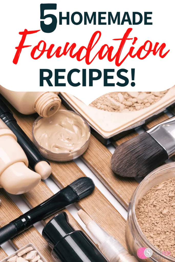 diy foundation on a table with makeup brushes