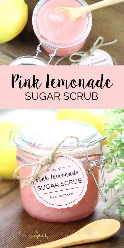 Homemade Pink Lemonade Sugar Scrub is an easy DIY to pamper yourself or give as a lovely gift. It’s all natural and smells wonderful! Try it!