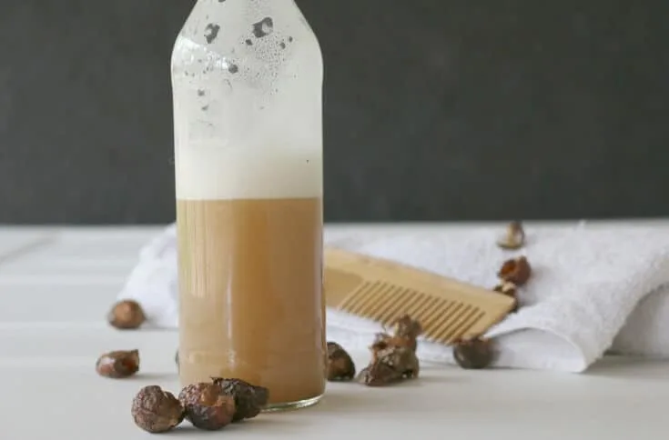 All Natural Soap Nuts Shampoo Recipe - ditch the commercial stuff full of parabens and sulfites and make this quick recipe for your locks.