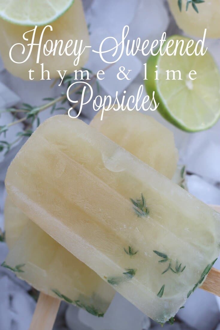 These homemade popsicles are a refreshing treat that creates the perfect blend of thyme and lime together with no refined sugar. #popsicles #homemade #healthyrecipes #dessert #healthy