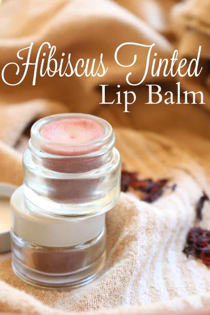 Subtly tinted with natural hibiscus powder, this DIY Tinted Lip Balm is soothing and, most importantly, chemical-free. #lips #lipbalm #diy #homemade #natural #organic #skincare