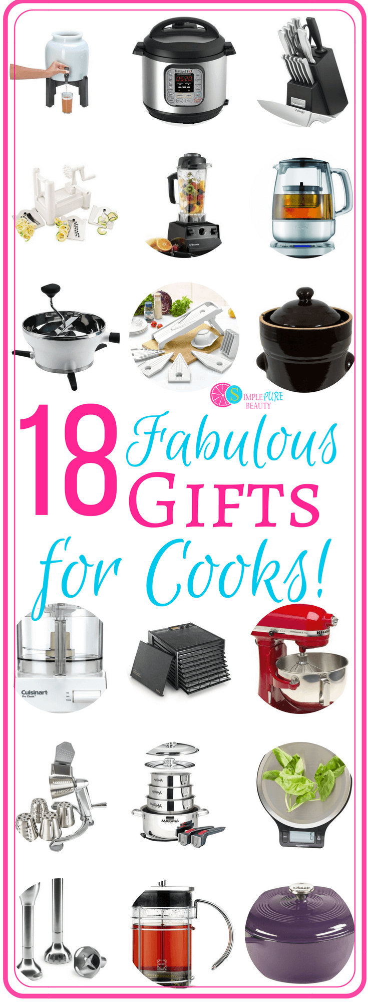 Need some gift ideas for the cook in your family? Look no further! Check out these fabulous gifts to save your cook tons of time and energy in the kitchen! #kitchen #gifts #gadgets #christmas #birthday #mothersday #fathersday #cook