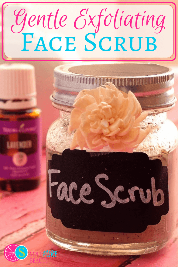 This DIY gentle exfoliating face scrub is perfect to refresh your skin when it's feeling blah. #diy #skincare #scrub #essentialoils #lavender #homemade