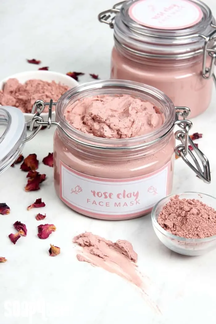 This rose clay face mask is made form luxurious ingredients like rosehip seed oil and rose absolute.