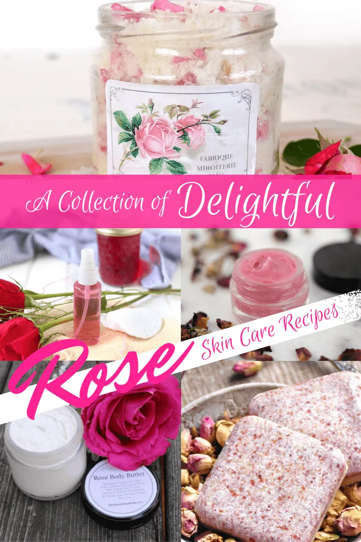 Look no further for the best DIY Rose Skincare Recipes! Learn how to make DIY Rosewater Toner, Rose Sugar Scrub, Rose Anti-aging Lotion and more!