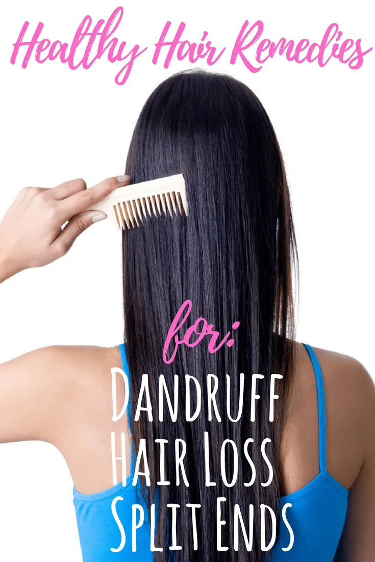 Healthy hair remedies for hair loss, split ends, and more. DIY recipes are easy and non-toxic.