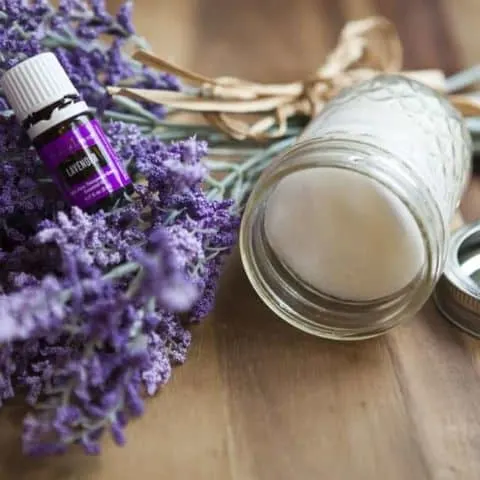 jar of diy makeup remover wipes with lavender