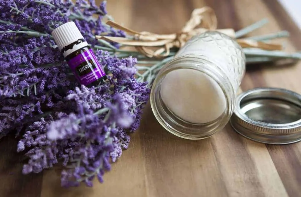 jar of diy makeup remover wipes with lavender