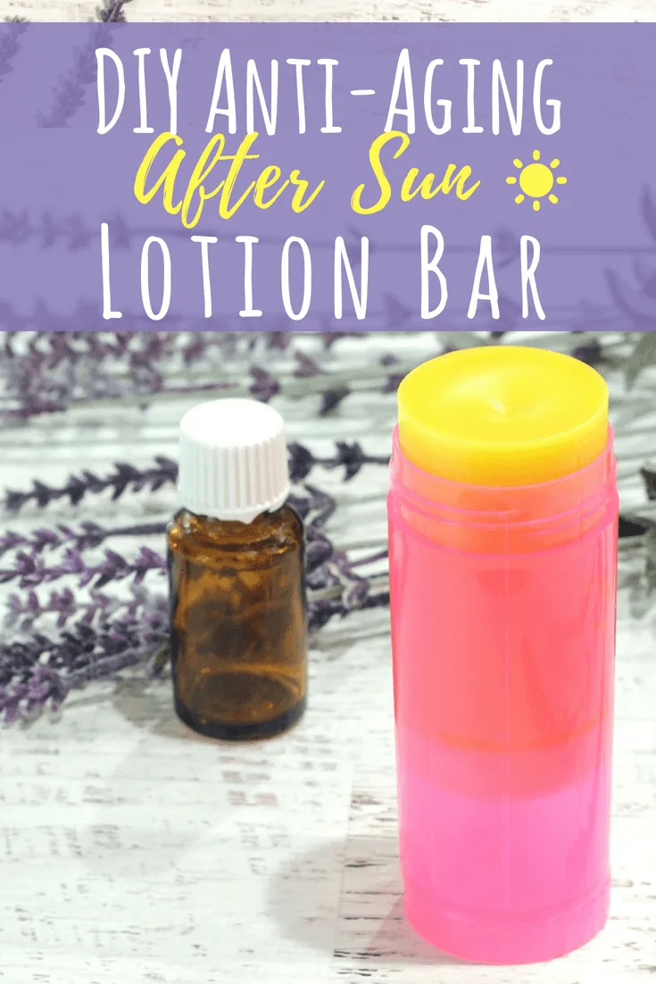 Soothe your skin after a day in the hot sun with this DIY Anti-aging after Sun Lotion Bar Recipe infused with Essential Oils! #antiaging #skincare #sunburn #healing #summer #diybeauty