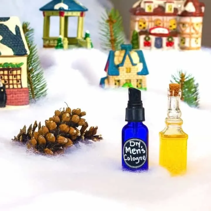 Homemade cologne is an amazing DIY Christmas gift idea that is perfect for the man in your life. Not only does it smell great, but it's made with natural ingredients as well! No chemicals mean less chance of skin irritation or breakouts, and more chance of a happier clean-shaven man. This holiday season, create this cologne recipe with ease and make gift giving a breeze! #homemade #DIY #cologne #natural