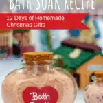 Pink Himalayan Bath Soak certain to be topping the list for DIY Christmas Gift Ideas this year. Say goodbye to store-bought and welcome in this super simple DIY bath soak that will make the holiday bright. Help moisterize the skin and fight the itchy skin with this easy homemade bath soak recipe! #homemade #DIY #bathsoak #holiday