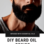 This DIY beard oil recipe is just what your man needs. 100% homemade, and simple as well, this beard oil is certain to make his beard softer and less scratchy! #beardoil #giftsforhim #DIY #oils