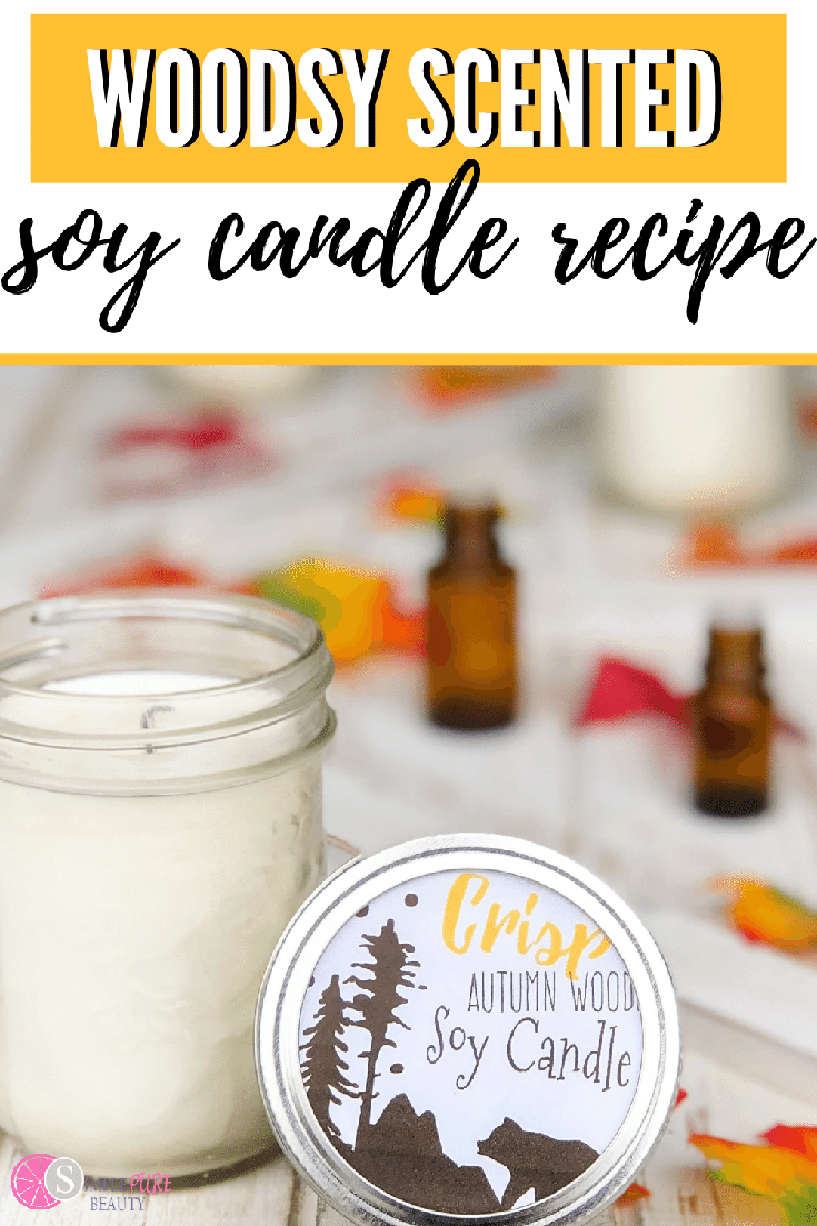 Woodsy scented homemade soy candle 