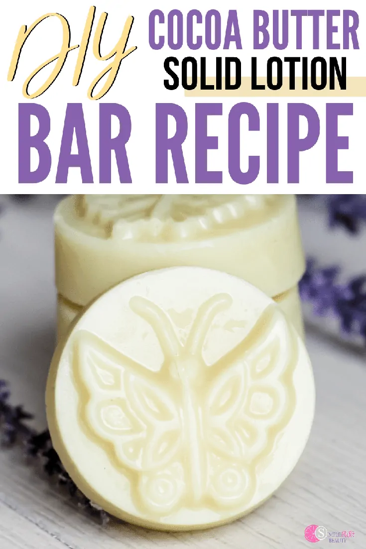 This DIY lotion bar recipe is simple and easy to make. It's made using natural ingredients and is certain to help with dry skin. Just add in a few essential oils and create a soothing cocoa butter recipe for your soap that your skin is really going to love. It will help to stop the itching and feeling of dry skin as well. Great for your own use at home but also a great DIY gift idea for all your family and friends as well. #essentialoils #lotionbar #cocoabutter #DIYsoap #natural #homemadesoap