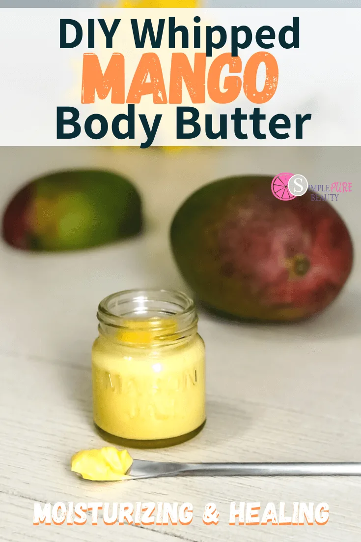 mango and jar of whipped mango body butter