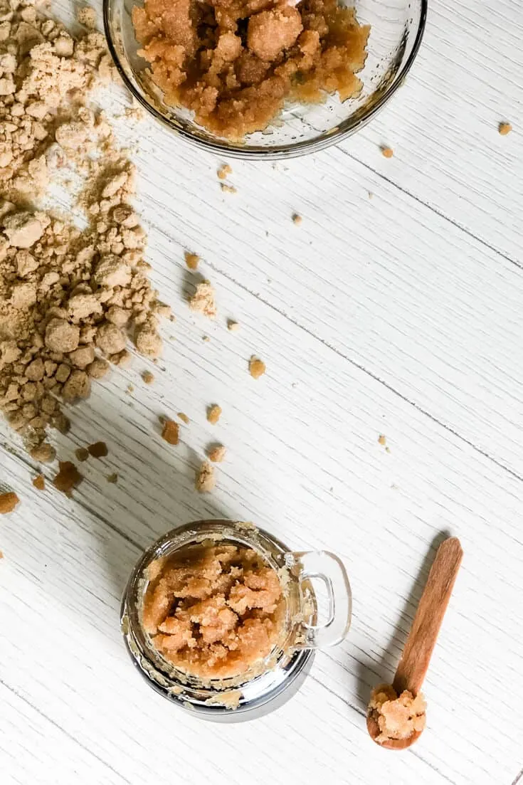 Homemade Sugar Scrub with Brown Sugar and Coconut Oil - Perry's Plate