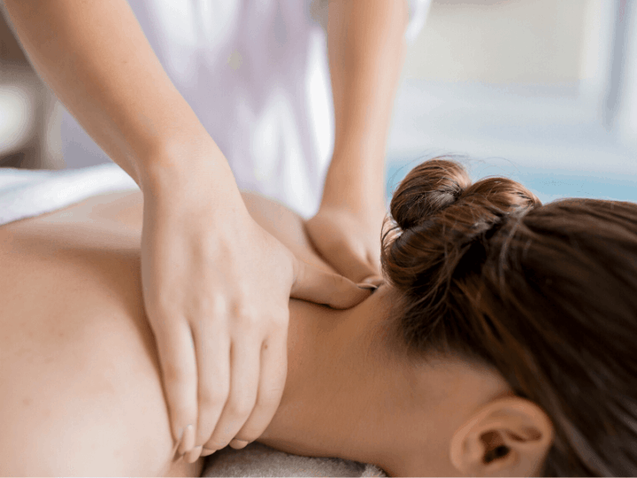 Woman getting a CBD massage