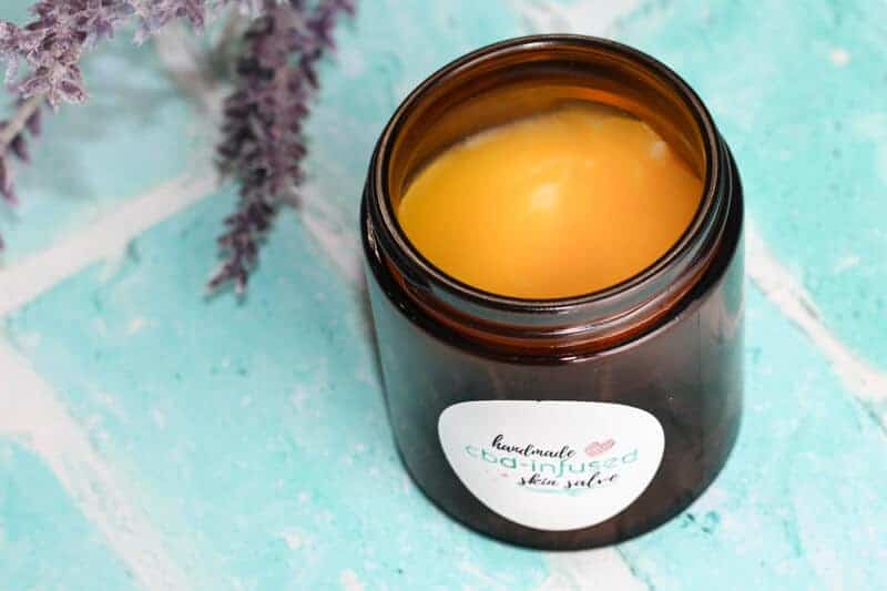 CBD Salve Recipe in container with lid off 