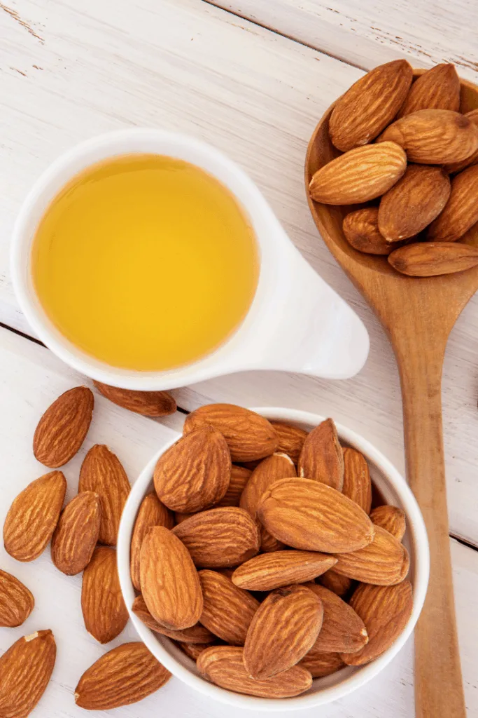 bottle of almond oil for skincare recipes