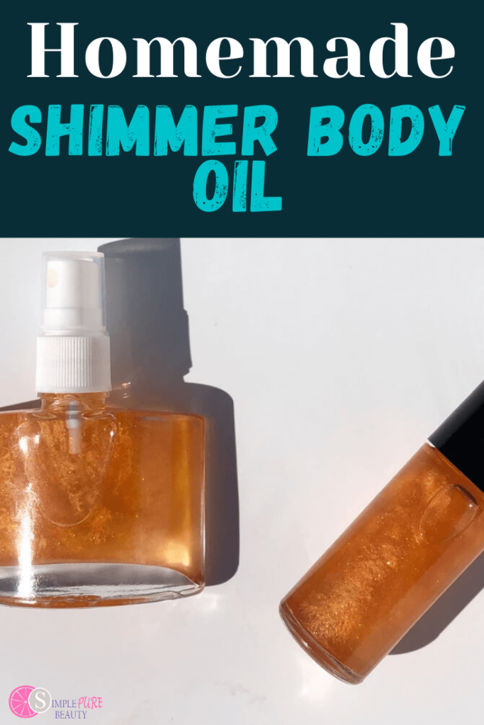 2 bottles of diy shimmer body oil
