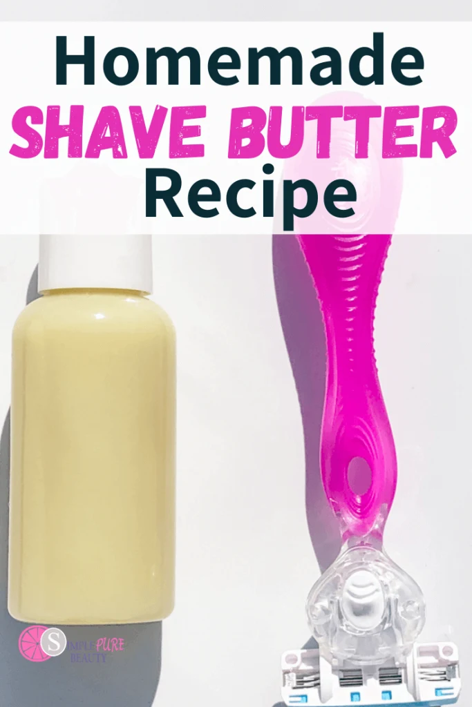 bottle of diy shave butter and women's razor