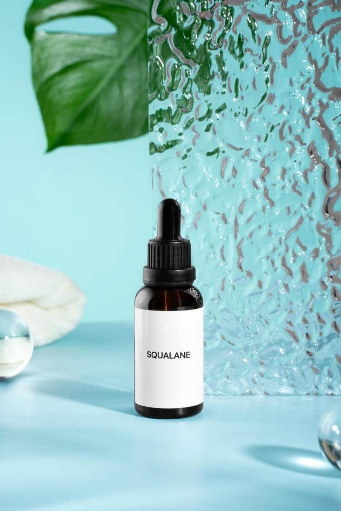 bottle of anti-aging squalane oil