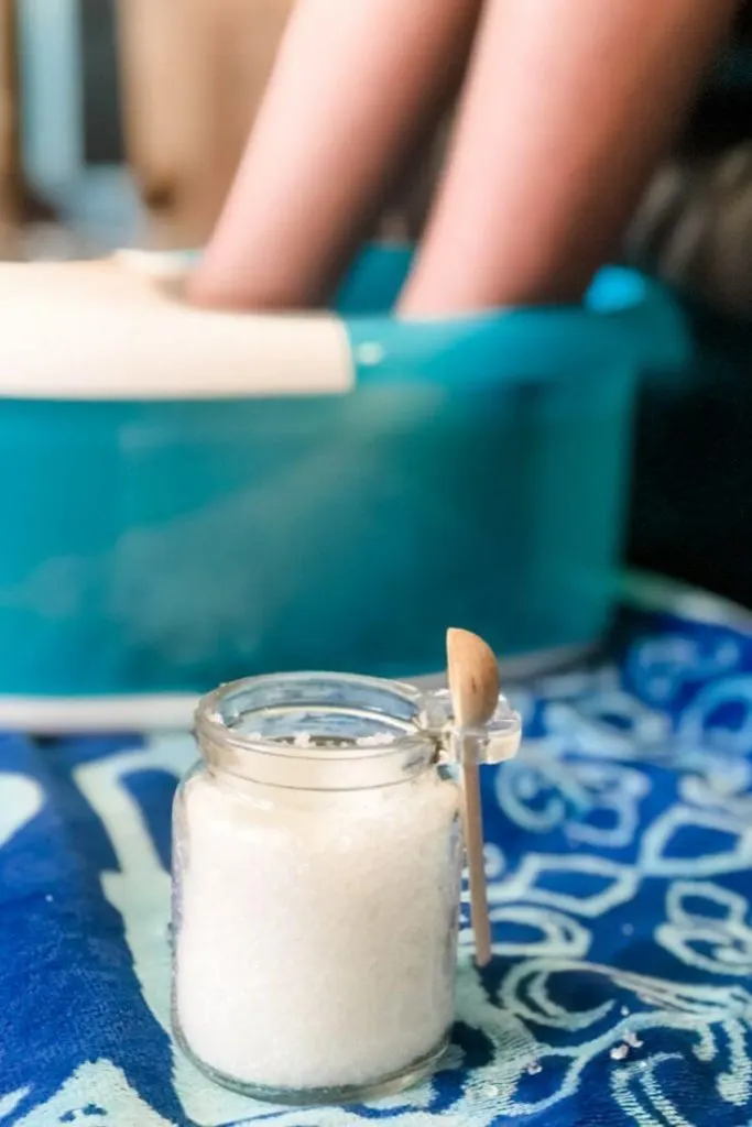 Epsom salt foot bath