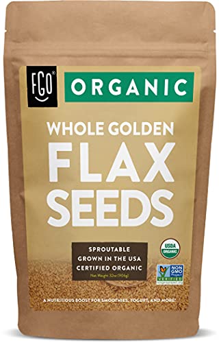 Organic Whole Golden Flax Seeds 